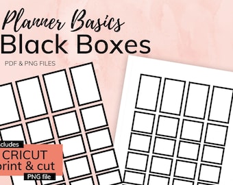 Black Box Stickers: Classic Happy Planner Inserts (Printable PDF & PNG)