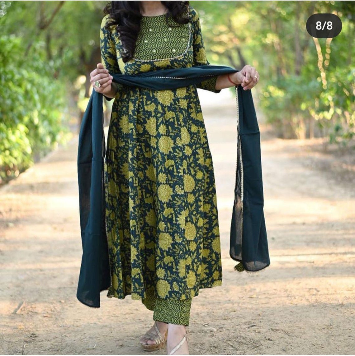 Frauen Pakistanische Salwar Kameez blau Dupatta genäht Etsy