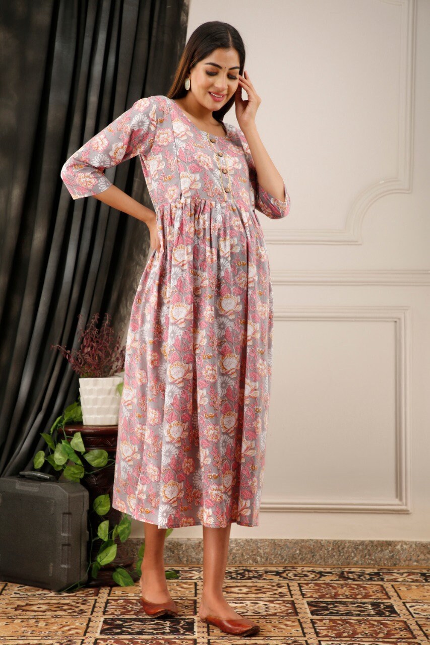 Women Pregnant Lady Kurti Suit Fully Comfortable Designer Etsy