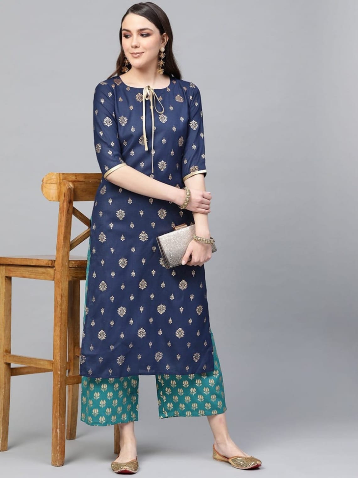 pakistani long kurta with palazzo