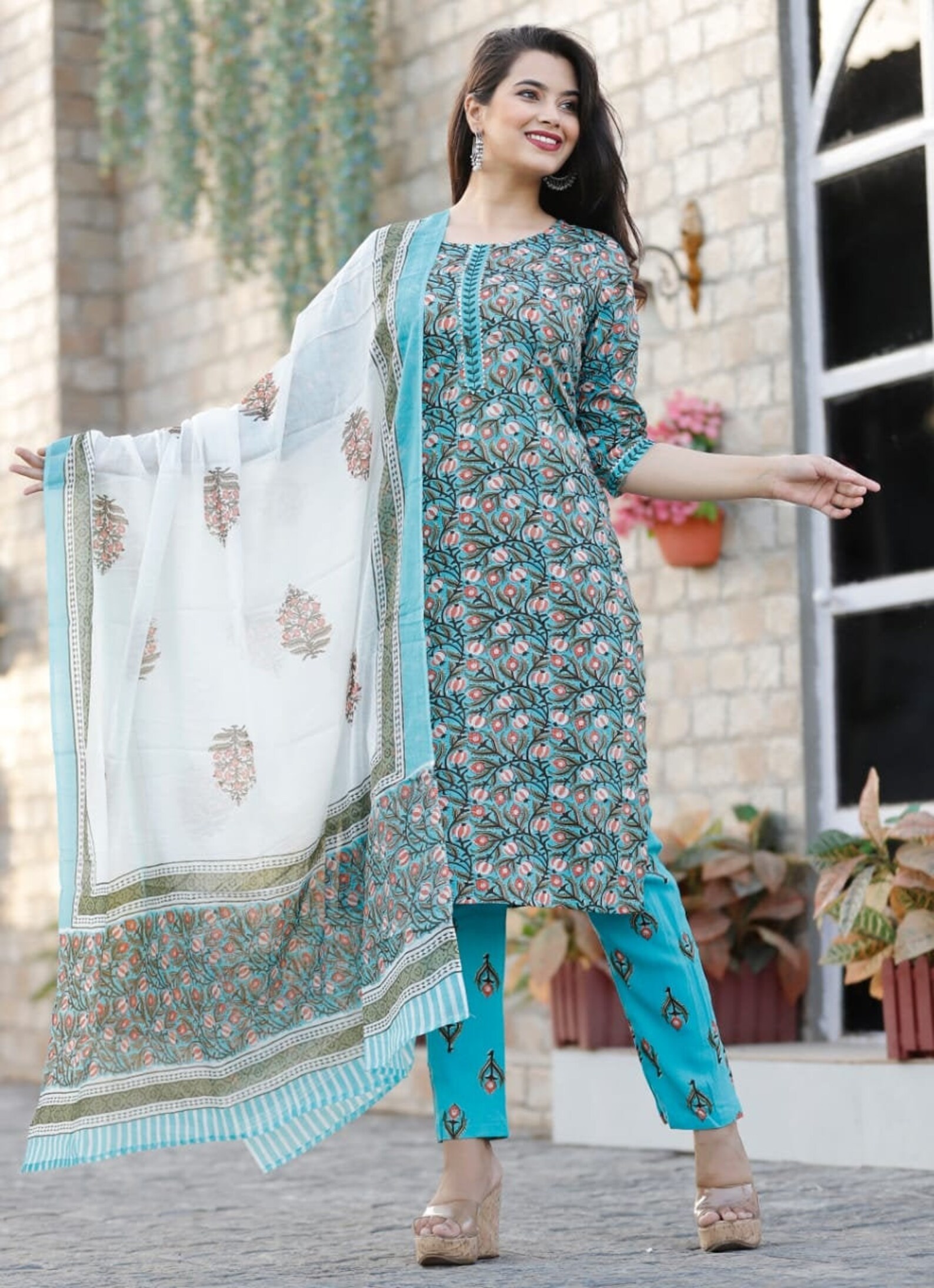 Indian Ethnic Pant Kurta Pant Designer Dupatta Set Pakistani | Etsy