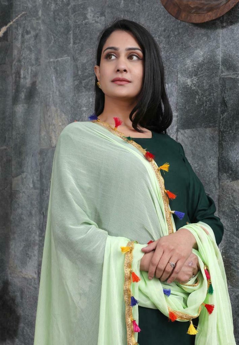 Women Indian Ethnic Green Palazzo Kurta With Dupatta Stitched Salwar Kameez Suit