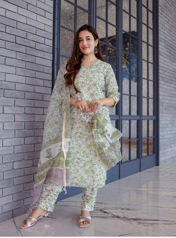 Pure cotton Pakistani Salwar Kameez Readymade Kurti Designer Etsy