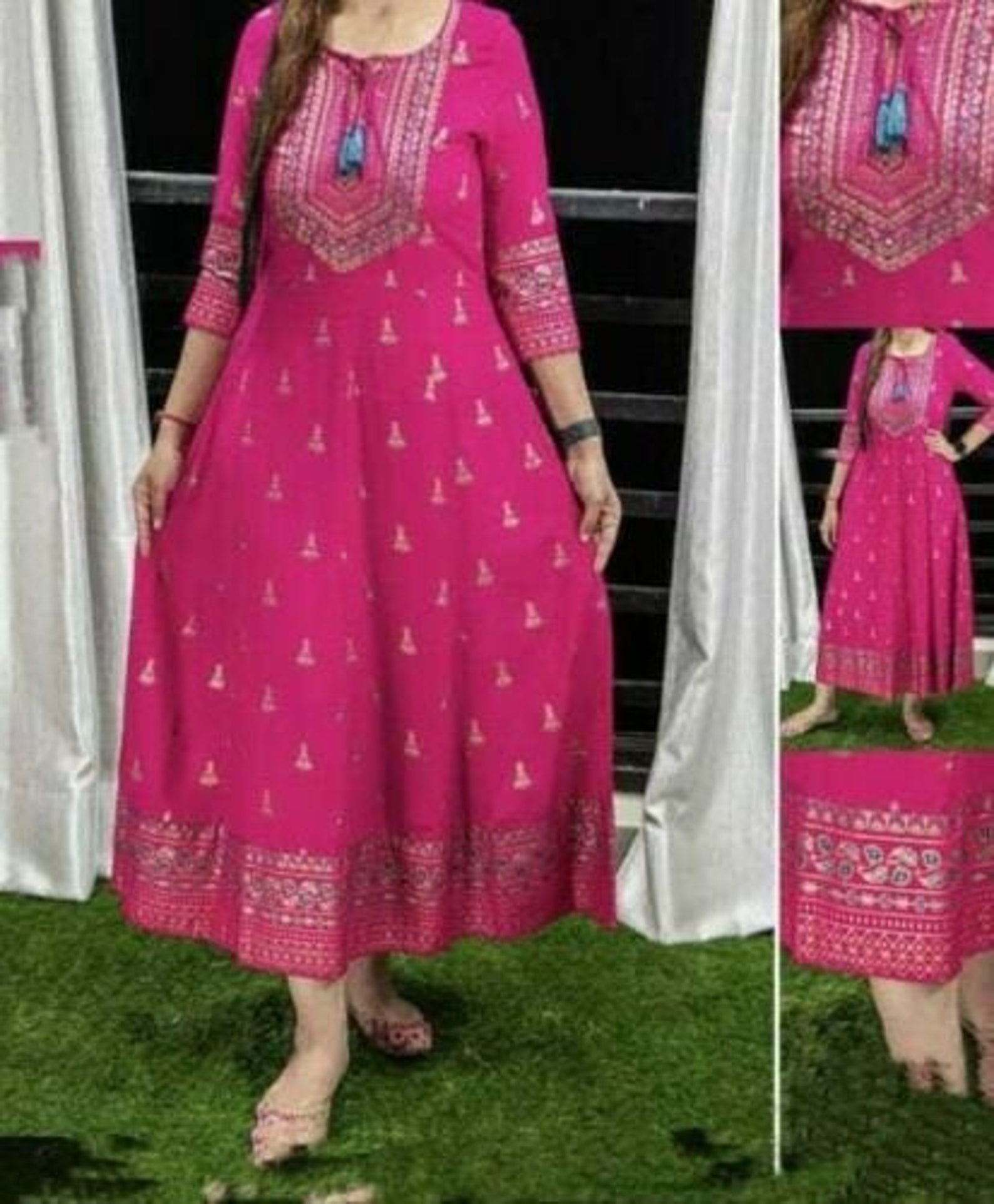 Women Flared Long Kurta Kurti Bollywood Style Gown Anarkali | Etsy