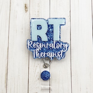 Respiratory Therapist Badge Reel | RT Badge Reel | Cute Badge Reel | Glitter Badge Reel | Respiratory Therapist Gift | ID Badge Holder