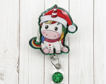 Santa Hat Badge Reel, Christmas Badge Reel, Nurse Badge Reel, Teacher...
