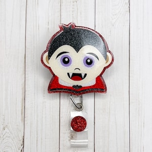 Dracula Badge Reel | Halloween Badge Reel | Holiday Badge Reel | Vampire | Glitter Badge Reel | Cute Badge Reel | Nurse Gift | CNA Gift