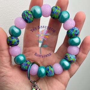 Under The Sea Keychain Wristlet | Silicone Bead Wristlet | Bracelet Keychain | Beaded Keychain | Christmas Gift | Birthday Gift | Mermaid