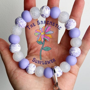 Walt’s Wall Keychain Wristlet | Silicone Bead Wristlet | Bracelet Keychain | Beaded Keychain | Christmas Gift | Birthday Gift | Purple