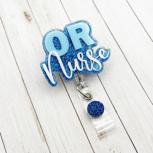 OR Nurse Badge Reel | Glitter Badge Reel | Operating Room Nurse Badge Reel | ID Badge Holder | Nurse Gift