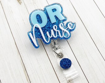 OR Nurse Badge Reel | Glitter Badge Reel | Operating Room Nurse Badge Reel | ID Badge Holder | Nurse Gift