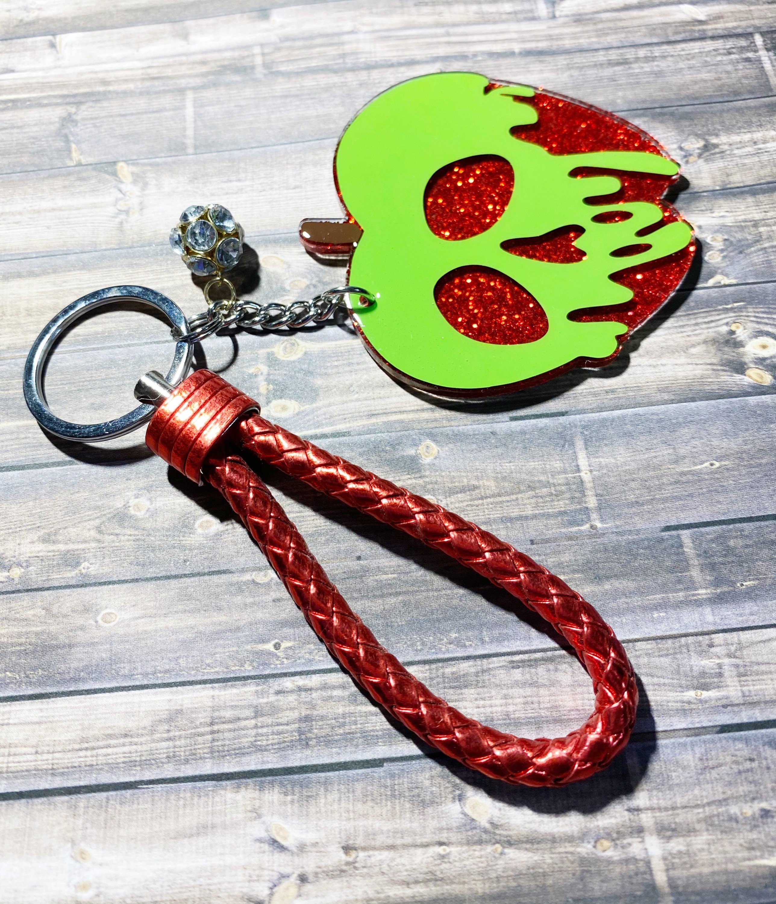 Poison Apple Keychain Glitter Keychain Acrylic Keychain Etsy UK