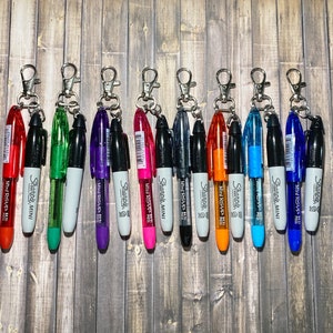Sharpie and Pen Keychain | Badge Reel Sharpie | Badge Reel Pen | Keychain Sharpie | Keychain Pen | Nurse Gift | CNA Gift