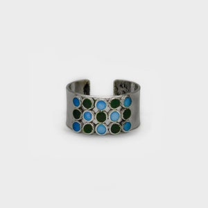 Enamel Sterling Silver Ring