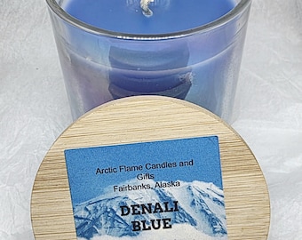Vela Denali Azul Feita à Mão, 227g (8 oz)