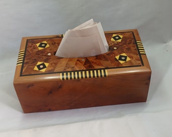 Tissue box made of Thuya wood New box Tissue box in office, cars and dormitory_box handmade morocco box in car box tissue