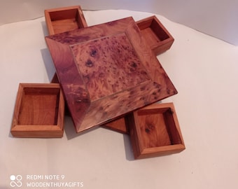 Wood Magic Secret Puzzle Box, Brain Teaser Big, Secret lock, Smart trick IQ test, wooden thuya box magicbox , jewelry box, storage box thuya