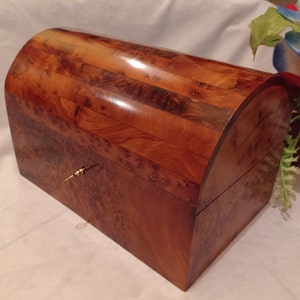 Large box, Arch shaped jewelry box, thuya burl Wood, amazing box,