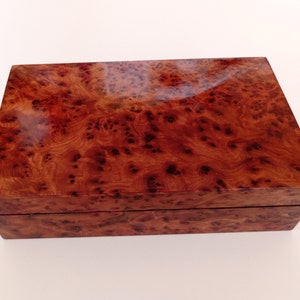 NEW Gift Wooden Jewelry Box Made Of Thuya Burl, Wooden thuya new box Storage Level,Large Jewelry Organizer Box, great Box, 8&quot;/4.8&quot;/2.8&quot;