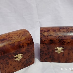 Two boxes made of thuya burl wooden Morocco handmade best gifts wooden