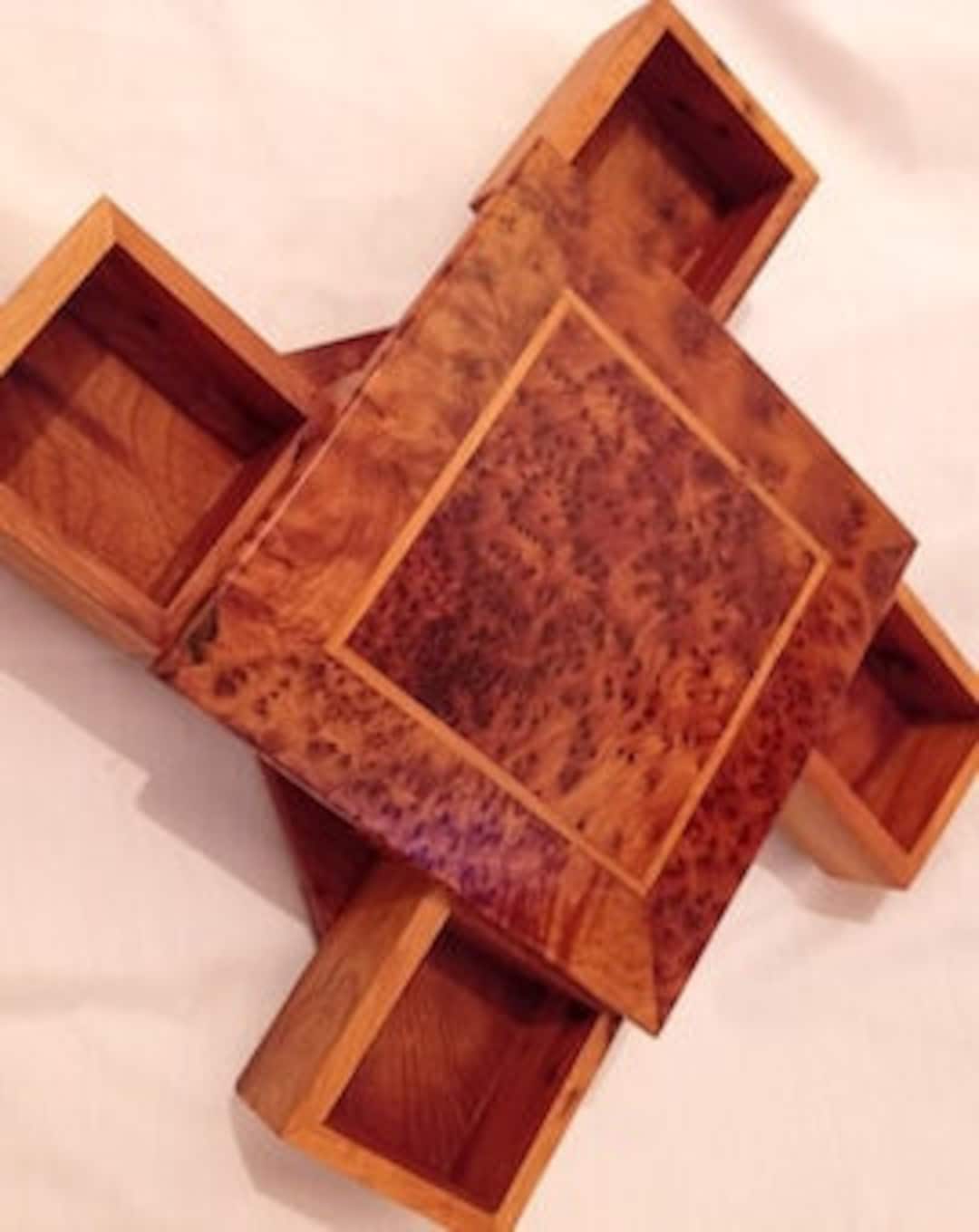 NEW WOODEN Magic Secret Puzzle Box, Brain Teaser Big, Secret Lock