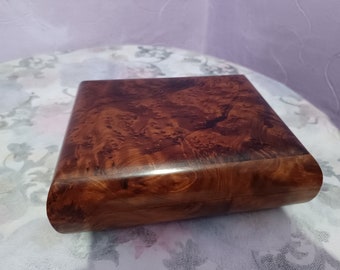 DDP USA Handmade Thuya Burl Wood Jewelry Box, Moroccan Gift