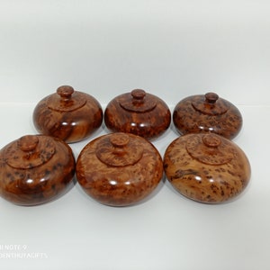 NEW Wooden THUYA  trinkets 6 boxes handmade Moroccan, wood Thuya boxes, thuya bull wood, jewelry , gtorage