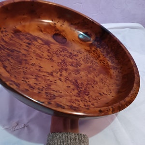DDP USA Handmade Large Thuya Burl Wood Bowl, Moroccan Decor (14" Diameter)