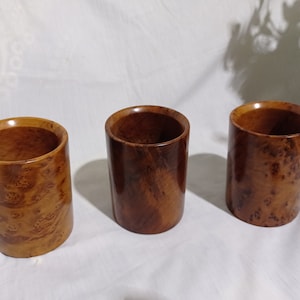 wooden thuya 3 pieces cuqqps pens on the office gifts thuya wood Morocco ofesil