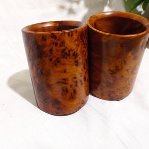 wooden thuya 2 pieces cups pens on the office gifts thuya wood Morocco ofesil