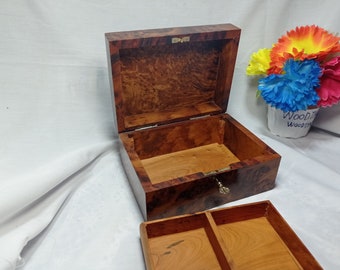 New Wooden thuya jewelry box thuya wood, handmade Morocco storage box thuya burl wood, Free shipping , fast shipping, box thuya burl