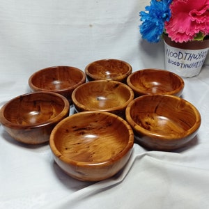 wooden 7 pieces bowls, Thuya wood handmade Morocco