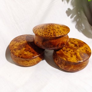 Wooden burl boxes, tree New Boxes 3 pieces wooden Thuya handmade jewelry boxes moroccan thuya wooden