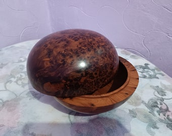 DDP USA Handmade Thuya Burl Jewelry Box, Elegant Thuya Wood Box Handmade Unique Moroccan Gift  Wood Pebble Box