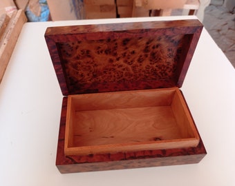 NEW Gift Wooden Jewelry Box Made Of Thuya Burl, Wooden thuya new box Storage Level,Large Jewelry Organizer Box, great Box, 8"/4.8"/2.8"