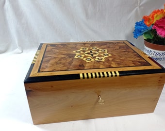 DDP USA Handmade Thuya Wood Jewelry Box, Moroccan Inlay, Keepsake Storage (270mm)