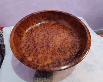 Best LARGE BOWL WOOD Thuya burl 2024 handmade Moroccan 14.2inch,Best gift thuya