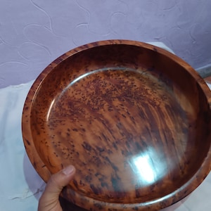 DDP USA Large Thuya Burl Wood Bowl, Moroccan Home Decor (13.5" Diameter)