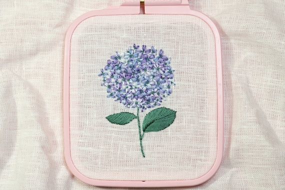 Hydrangea Embroidery Pattern, Beginner-Friendly Floral Thread Art (PDF Pattern and Tutorial)