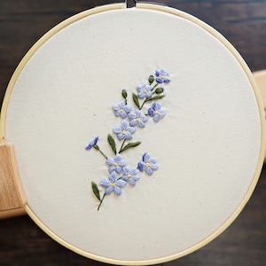 PDF Embroidery Pattern, Forget Me Not Embroidery, Embroidery for Beginner, Embroidery Tutorial, Grieving Gifts, Remembrance Gifts
