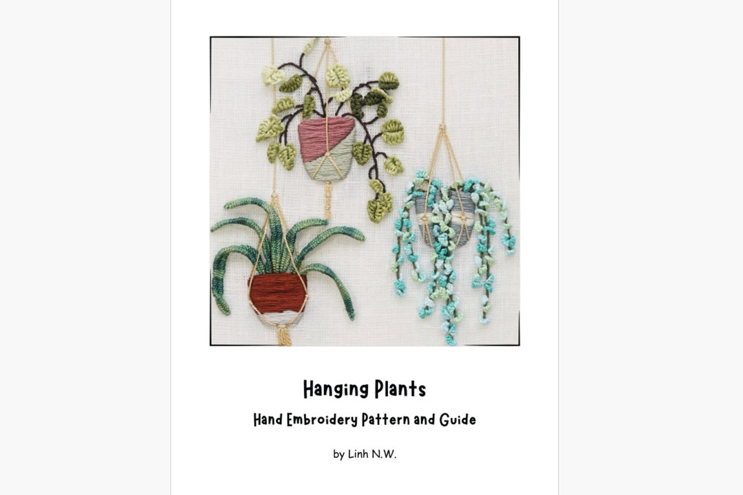 3D Hanging Plants Embroidery Pattern, Botanical Art (PDF Pattern and ...