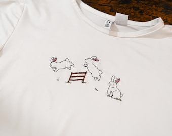 Bunny Embroidery Pattern, Simple Animal Design (PDF Download)