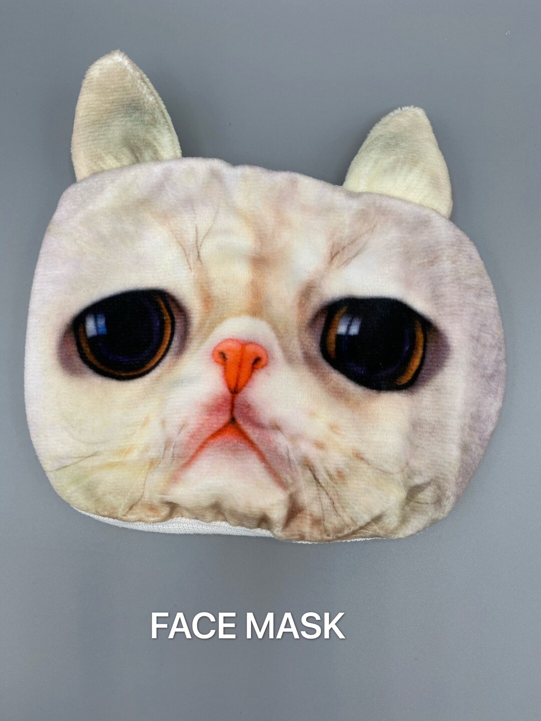Face Mask White Kitty Cat Face Mask White Furry Cute Etsy