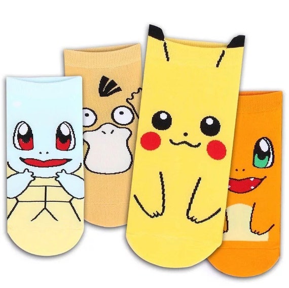 Chaussettes courtes respirantes Pokemon Pikachu pour garçons et