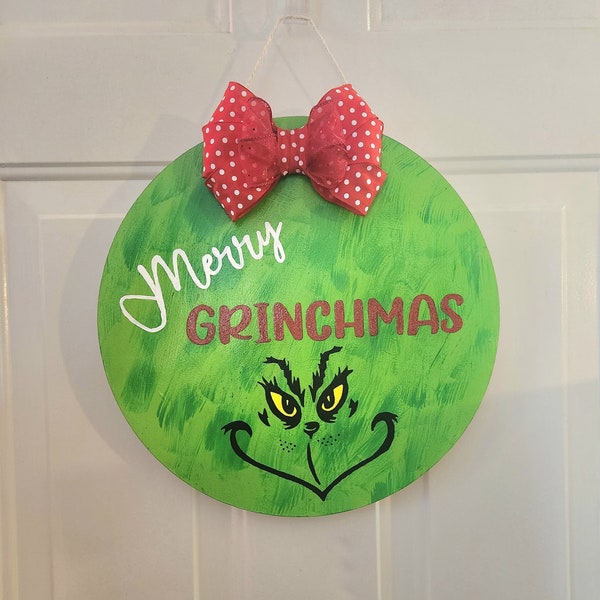 Merry Grinchmas Sign | Custom Welcome Sign | Door Sign | Custom Door Sign | Christmas Door Sign