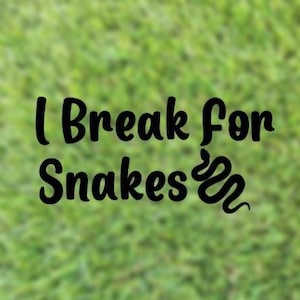 I Brake For Snakes Decal | Vinyl Decal | Car Decal | Outdoot Decal | Reptile sticker