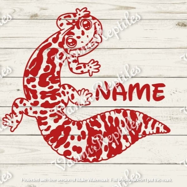 Leopard Gecko Custom Name Decal | leopard gecko sticker | gecko decal | reptile decal | reptile sticker | reptile gift | lizard decal