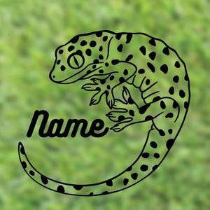 Sticker nom personnalisé Tokay Gecko | Sticker réservoir de reptiles