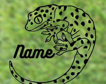 Tokay Gecko Custom Name Decal | Reptile Tank Decal