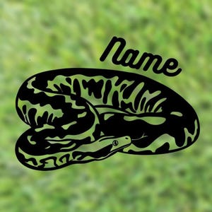 Short Tail python Custom Name Decal | Custom Tank Decal